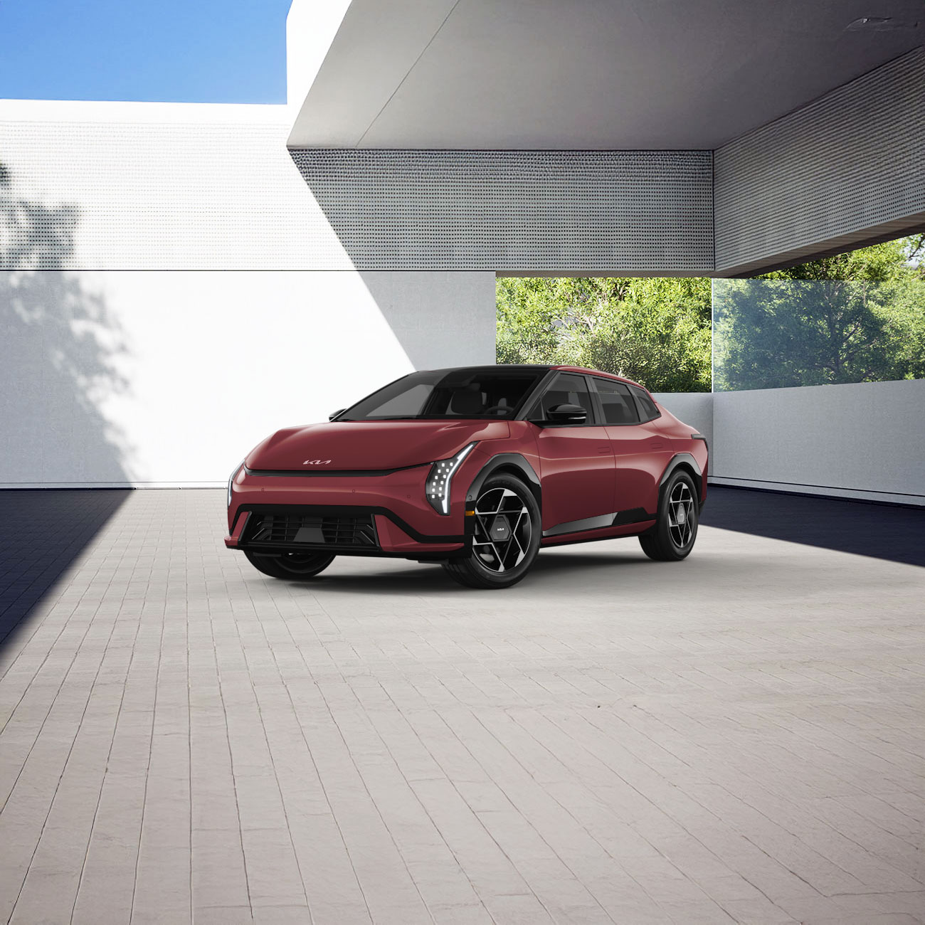Official Kia Canada image of a red EV4 GT-Line