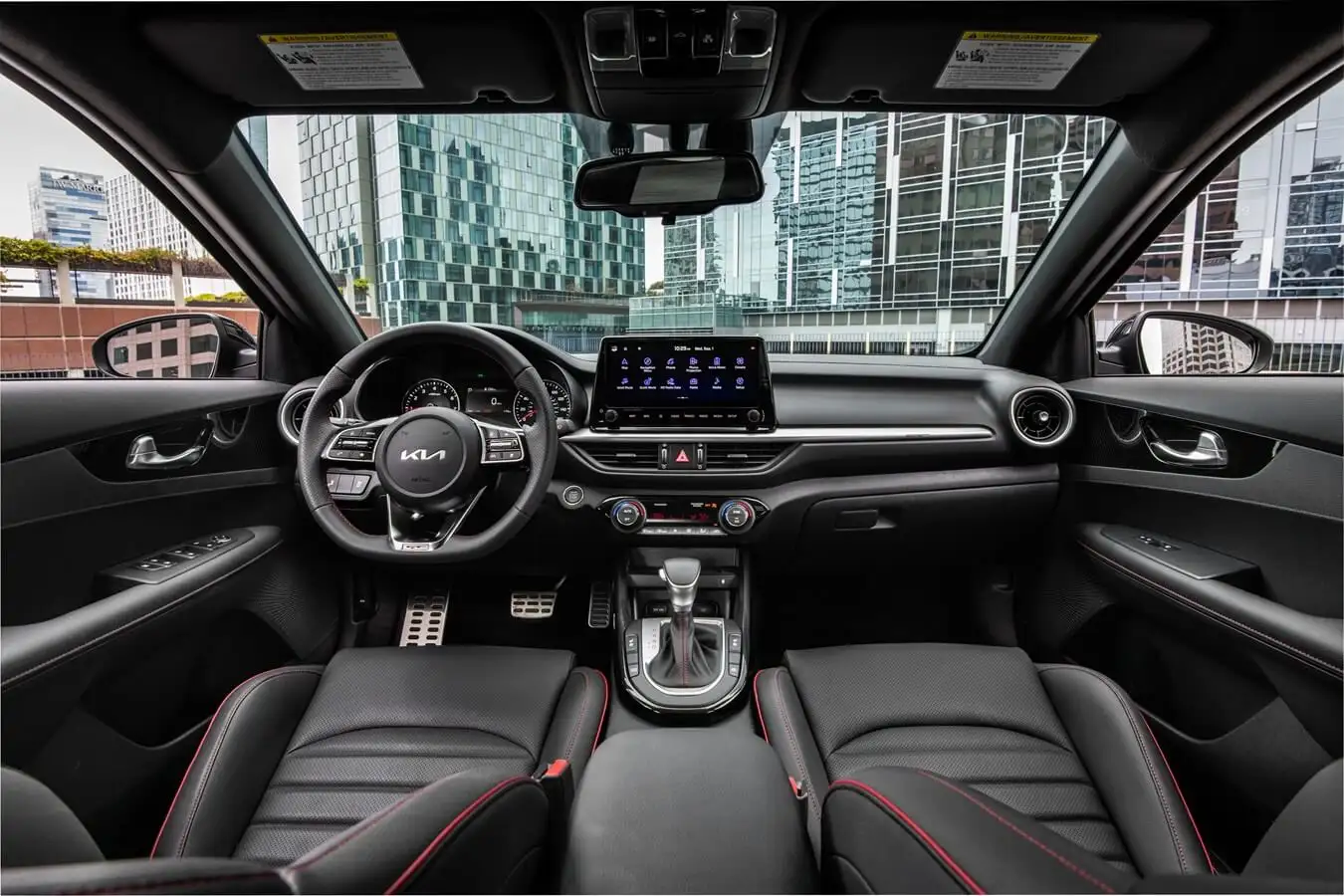 Interior of the 2023 Kia Forte GT that is being used as a fleet vehicle.