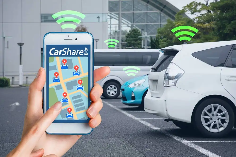 EVs & Hybrid Kia vehicles being used for ride sharing with an app.