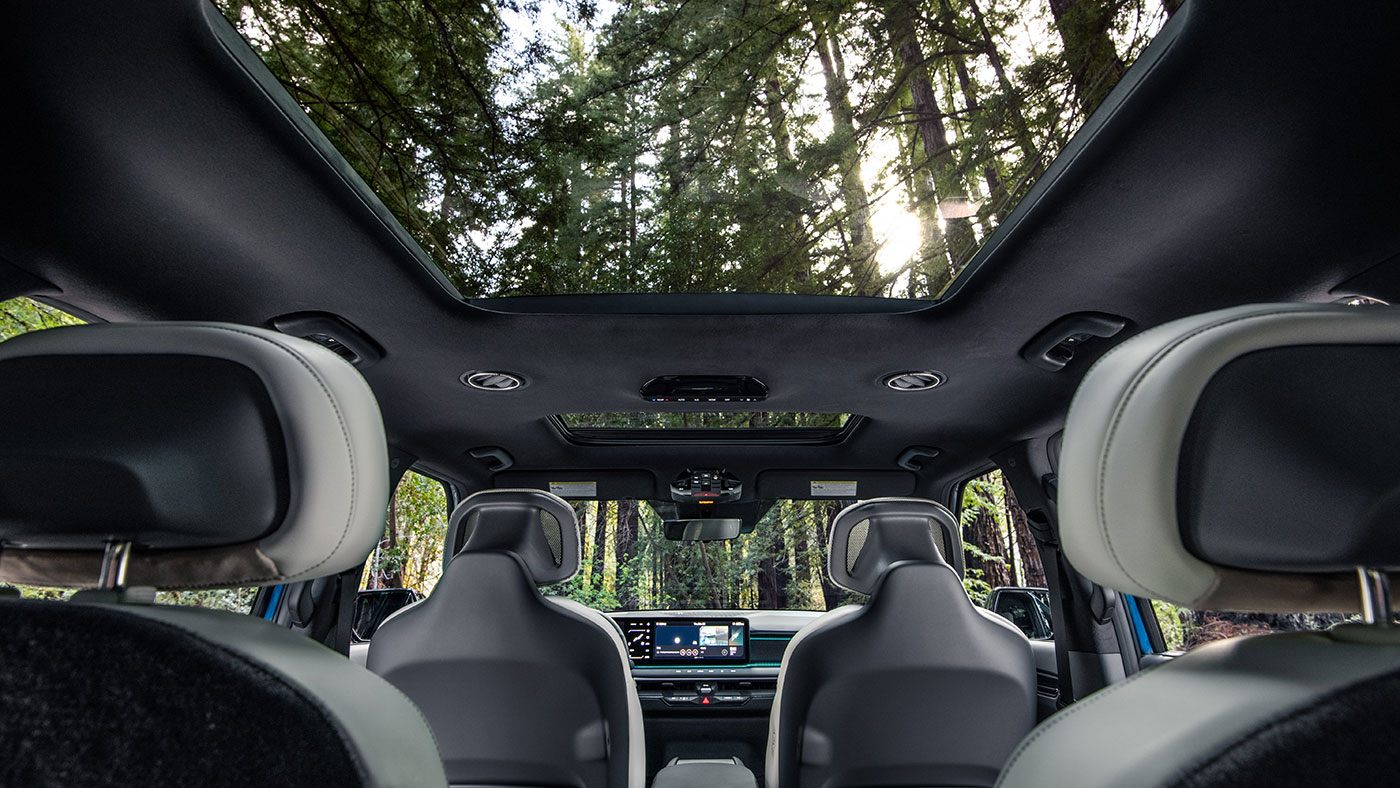 EV9 Land AWD with GT-Line panoramic sunroof.