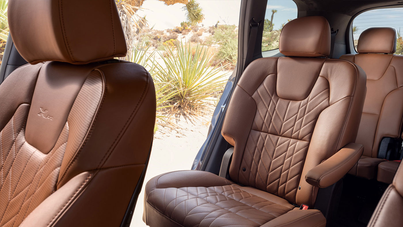 Kia Telluride X-Pro Terracotta Brown Leather seating with available Captain Chairs.