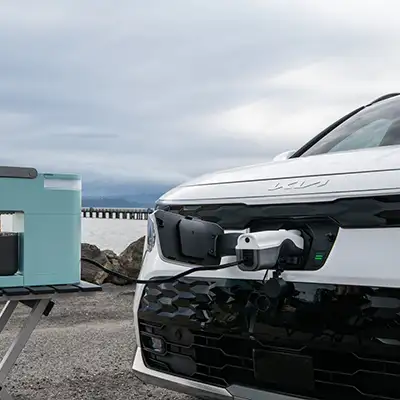 Niro EV with available vehicle-to-load (V2L) technology feature.