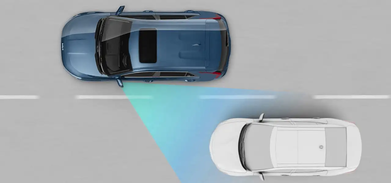 The Niro Hybrid with Blind-Spot Collision Avoidance Assist safety feature.