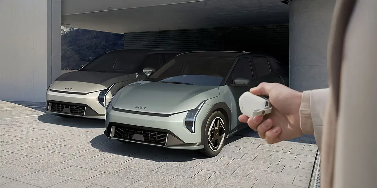 Morning Haze Kia EV4 electric sedan safety tech feature Remote Smart Parking Assist 2
