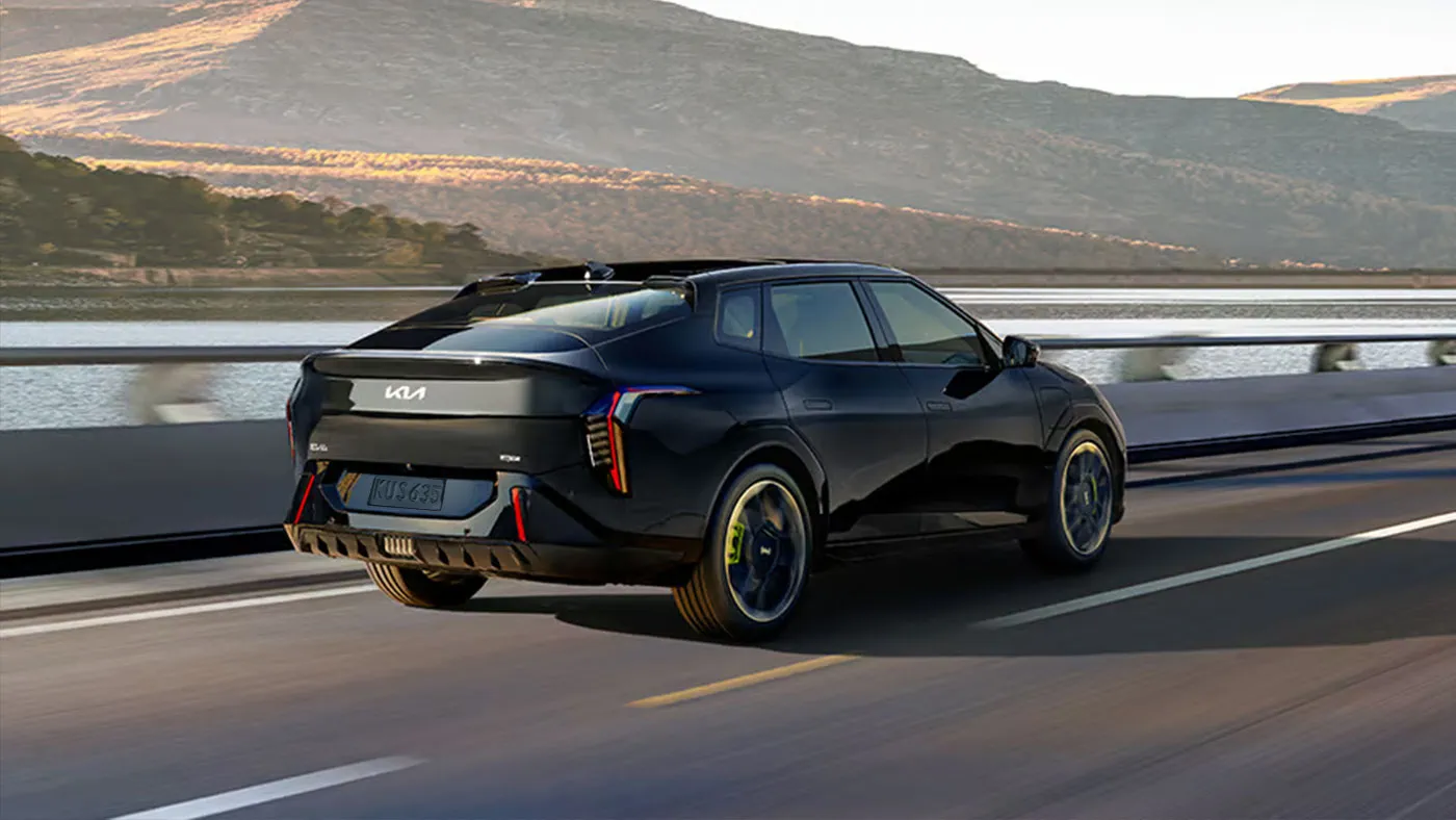Grey Kia EV5 electric Compact SUV tech feature Vehicle-to-load (V2L)